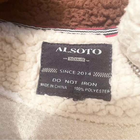 Alsoto Cream Sherpa Fleece 1/4 Zip Cozy Soft Pullover Women's Size Medium or Lg - Picture 5 of 6